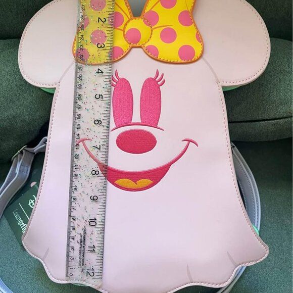 Loungefly Disney Ghost Minnie and Mickey Double Sided Crossbody Glow in the Dar - Picture 7 of 9